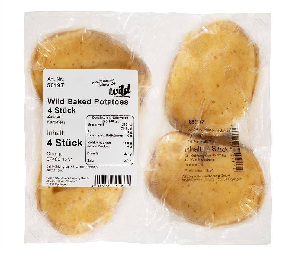 Baked Potatoes, 4 Stück, 1 kg Beutel Baked Potatoes, 4 Stück, 1 kg Beutel
