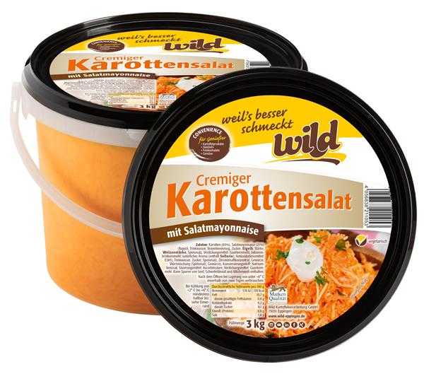 Cremiger Karottensalat mit Salatmayonnaise, 3 kg Eimer Cremiger Karottensalat mit Salatmayonnaise, 3 kg Eimer